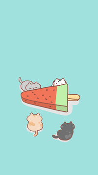 可爱的卡通黑猫
