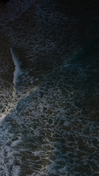 The morning light on the coast, the waves gently
