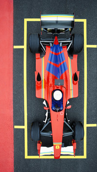Racecar driver in racecar