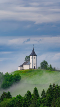 Jamnik Church on a Hillside in the Spring