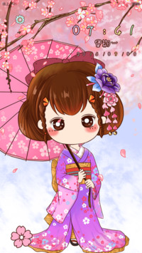 樱花飞舞时，小薇在等你【3锁屏+自由桌面+音乐界面】
