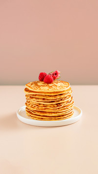 Stack Of homemade Pancakes on white plate