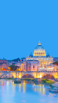 St. Peter's Cathedral at Dusk in Rome