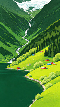 日系肌理风插画壁纸-锐景创意