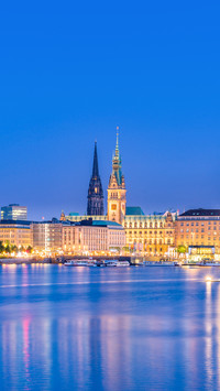 The Inner Alster Lake in Hamburg, Germany