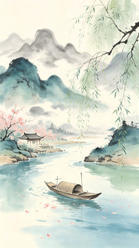 一叶扁舟入山水