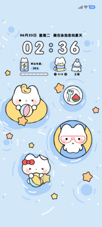 泳池小猫 萌萌夏日