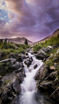 Mountain and river rapids