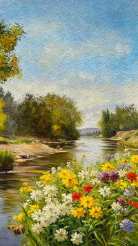Countryside oil painting