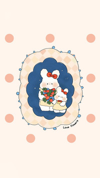 可爱兔子贴纸壁纸-锐景创意