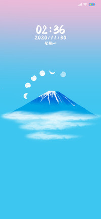 月下富士山