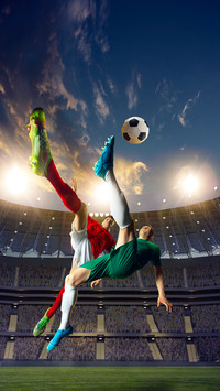 Soccer athletes during game