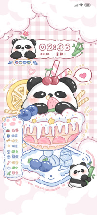 夏日冰淇淋小熊猫