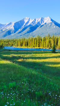 The scenery of mountains rivers and grasslands