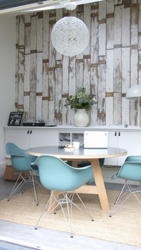 Space is large with 8 restaurant furniture