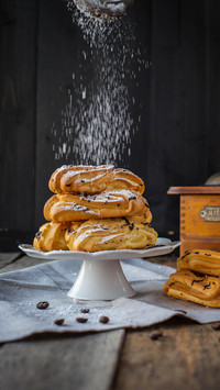 Freshly Baked Puffs, Tempting with Sugar Dust