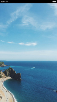 天蓝海也蓝 唯美海滨 右滑解锁