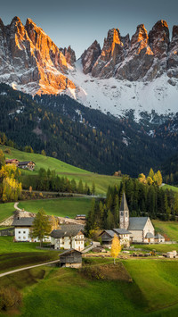 Beautiful Small Village Under The Mountain