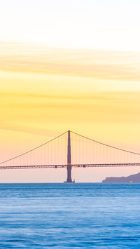 Beautiful sunset with Golden Gate bridge and San Francisco