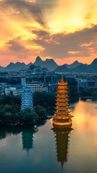 Guilin sun moon twin towers