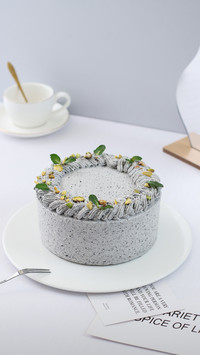 Making Simple Black Sesame Cake 7