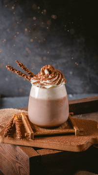 Chocolate cocktail with whipped cream