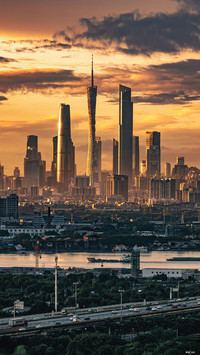 Beautiful City Skyline at Dusk