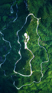 Aerial photography of winding mountain roads