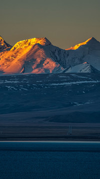 Sunrise at Snowy Mountain Lake Reflections
