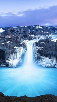 Beautiful waterfall Aldeyjarfoss in Iceland