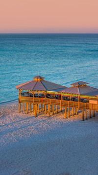 Panama City Beach - Sunrise tones - Wooden Gazebo