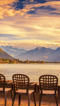 Dusk over lake geneva