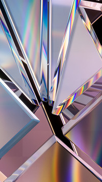 Multicolored glass geometric shapes