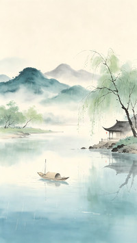 一叶扁舟入山水