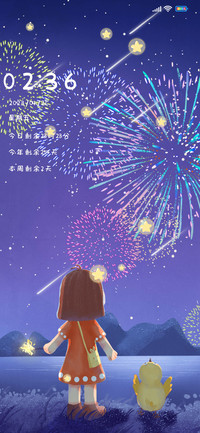 夜晚看烟花