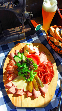 Delicious German sausages paired with beer
