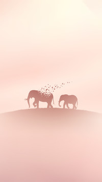 Cartoon silhouette of animals in solid colors