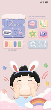 黏土小组件可爱女孩
