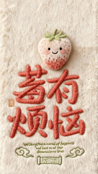 毛茸茸文字好运壁纸-锐景创意