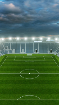 High angle view of an empty football stadium