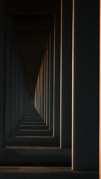 Low-angle view of symmetrical architecture