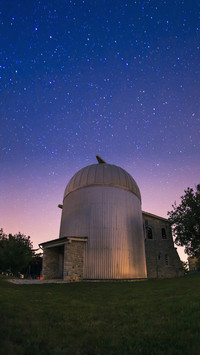 Observatory under the starry sky