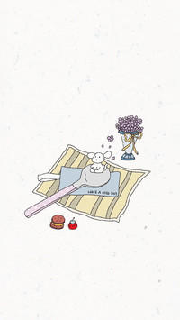 可爱动物线条壁纸-锐景创意