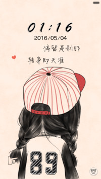 手绘个性女孩（三壁纸+音乐界面+自由桌面）