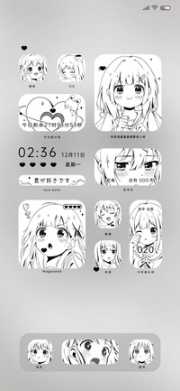 二次元双色漫画少女
