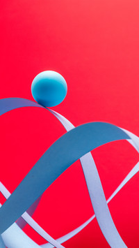 A paper roller coaster with a sphere sliding