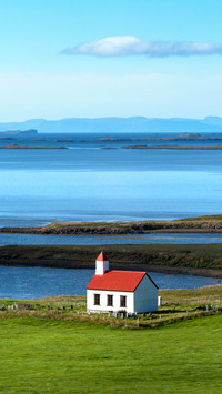 Lonely red Church in West Iceland