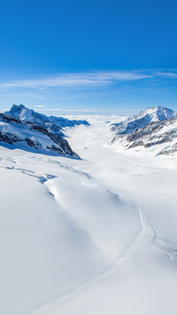 Panoramic view part of Swiss Alps alpine snow mountains