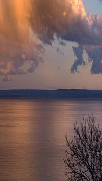 Calm lake surface