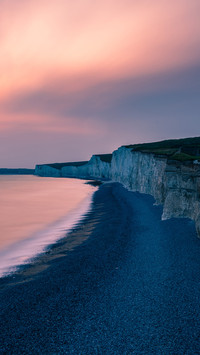 Seven sisters white cliff sunset glow